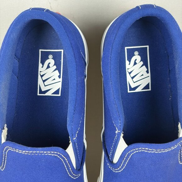 Vans Off the Wall Classic Slip On Sneakers Mens 9.5 Blue Casual Comfort Low Top - Picture 8 of 10